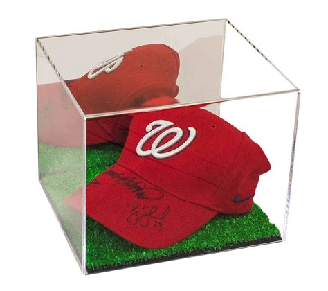 Mirrored Baseball Cap Display Case with Turf Bottom – Better Display Cases