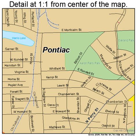 Pontiac Michigan Street Map 2665440