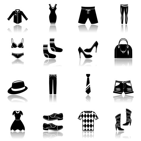 Clothes Icons Set Black 440149 Vector Art At Vecteezy