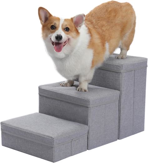 Petepela Dog Steps For Bed 3 Steps For Dog Step For Sofa With Storage