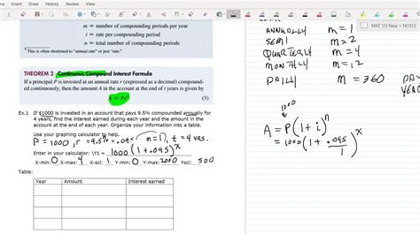 Mat Finite Math Section Compound Interest Youtube