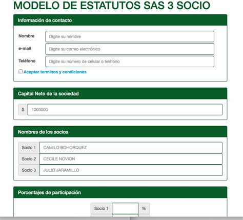 Estatutos Para Crear Sas Con Accionistas Gesti N Legal Colombia