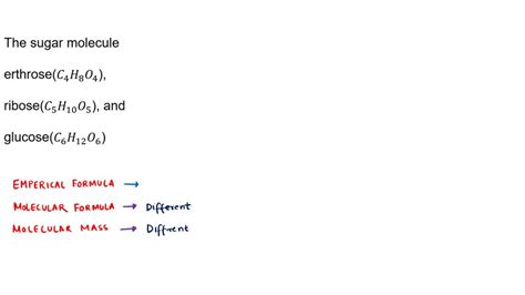 Solved The Sugar Molecules Erthrose C4h8o4 Ribose C5h10o5 And