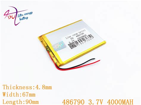 3 7v 4000mah 486790 Plib Polymer Lithium Ion Li Ion Battery For