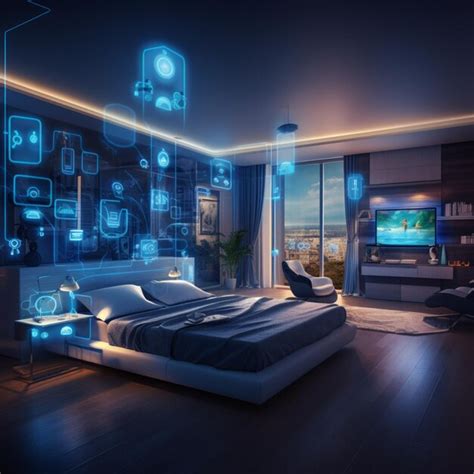 Premium Photo | Smart bedroom smart home technology with connected ...