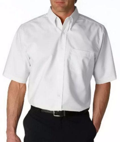 Mens White Short Sleeve Dress Shirt Ebay