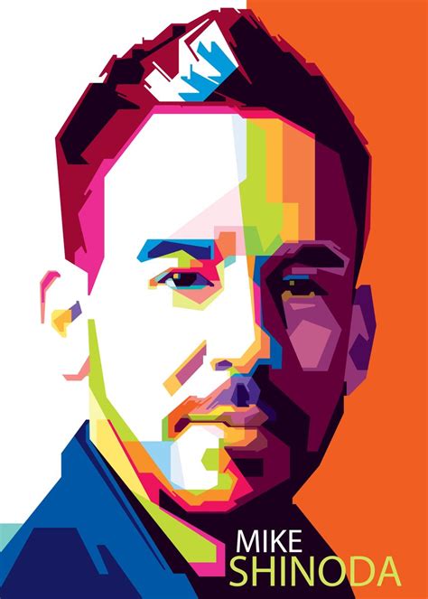 Mike Shinoda In Wpap Disgn Poster Picture Metal Print Paint By