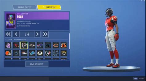 Fortnite All 33 Nfl Skins Youtube