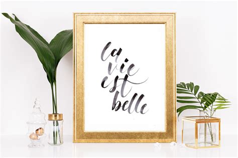 Printable French Quote La Vie Est Belle Life Is Photo Frame Display