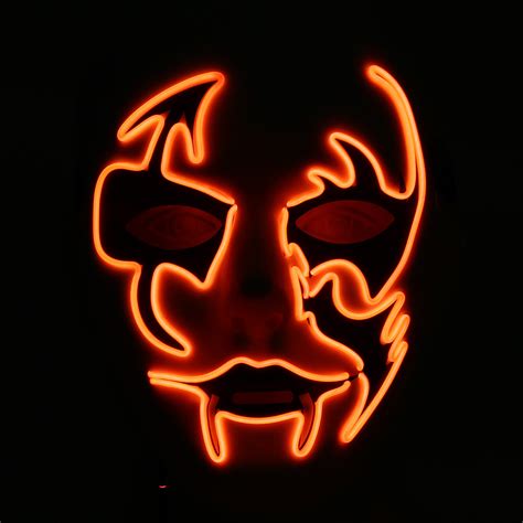 Halloween Mask Led Luminous Flashing Face Mask Party Masks Light Up