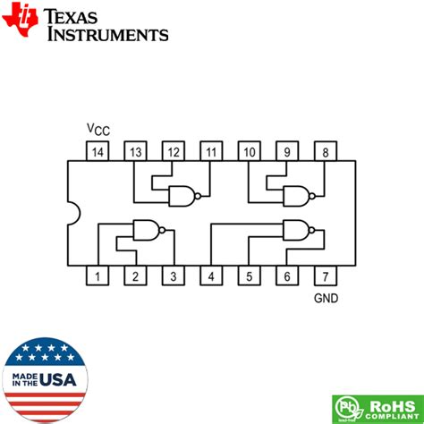 Ic Quadruple 2 Input Nand Gates Pdip 14 Sn74hc00n