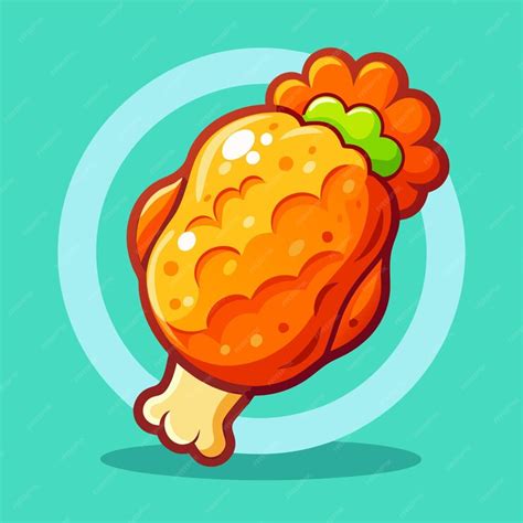 Fried Chicken Clipart Cartoon Style Vector Illustration Premium Ai Generated Vector