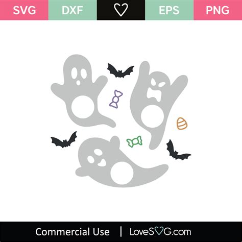 Ghost Monogram Frames SVG Cut File Lovesvg