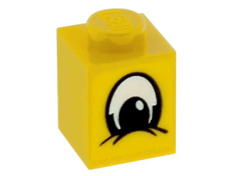 Lego 3005px2 4143829 Yellow Brick Decorated 1 X 1 With Eye Squinting