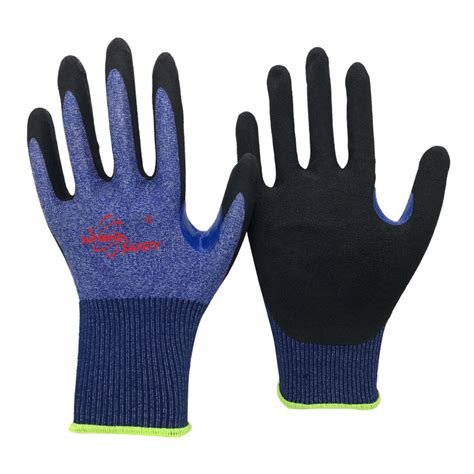 SRSafety 18 Gauge Cut Resistant A4 D Nitrile Coated Gloves Thumb