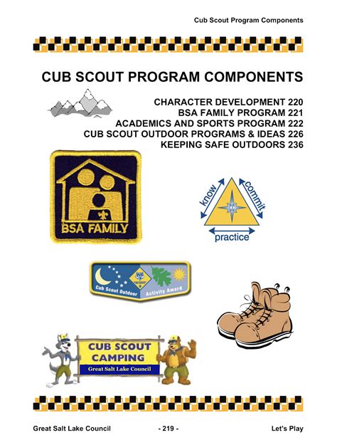 Akela S Council Cub Scout Leader Training Cub Scout Program Components