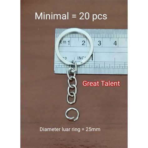 Ring 2503 Rantai Gepeng ECERAN Ring Gantungan Kunci 25mm Pipih Ring