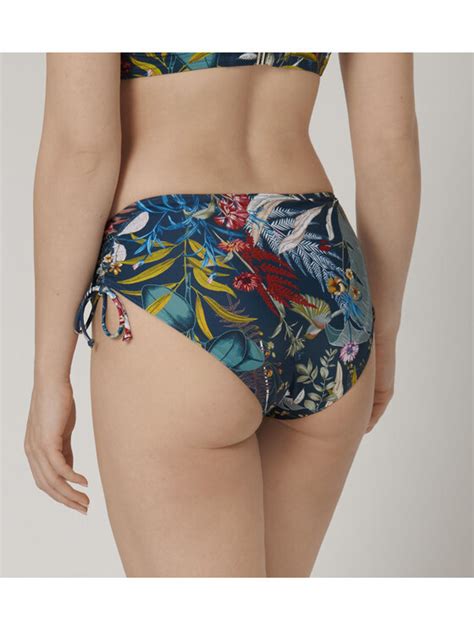 Triumph Bikini Unterteil Botanical Leaf 10207934 Dunkelblau Modivo At