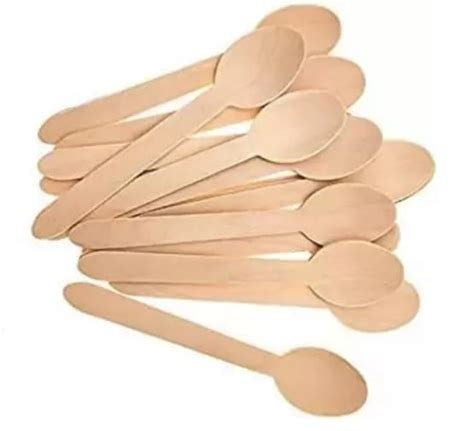 Shop Shoppee Disposable Wooden Biodegradable Eco Friendly Spoon