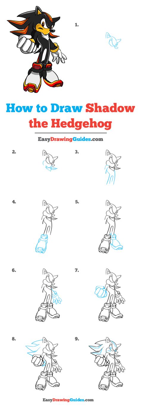 How To Draw Shadow The Hedgehog Really Easy Drawing Tutorial