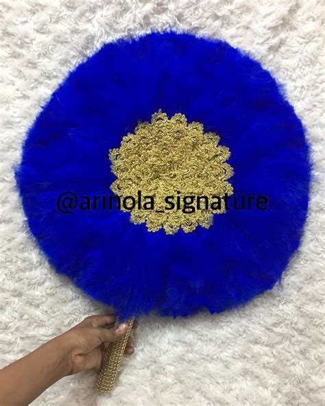 Handfans Aso Oke Veil On Instagram Royal Blue And Gold Feathers