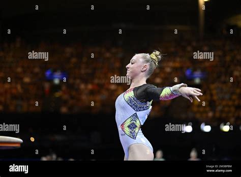 Belgian Gymnast Lisa Vaelen Pictured In Action During The Womens Vault