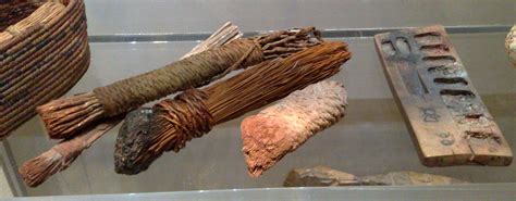 Ancient Egyptian Brushes And A Palette From The Nebamun Exhibit At The