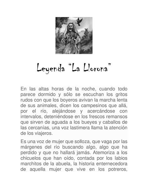 Hilo Leyenda La Llorona En Las Altas Horas De La Noche