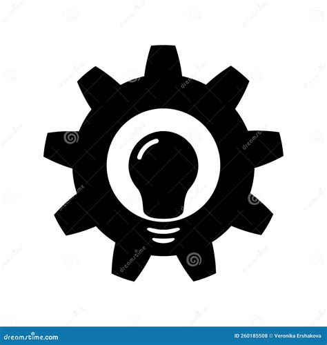 Light Bulb In Gear Icon Effective Solution Symbol Stock Vector