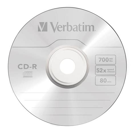 Verbatim Cd R 700 Mb 52x 80 Min 50 Pack Spindle Winc