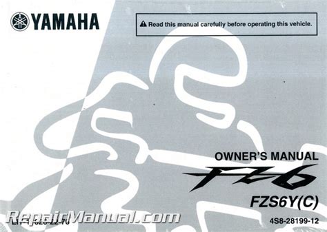 2009 Yamaha Fz6 Motorcycle Owners Manual