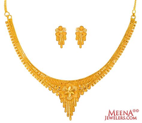 22 Karat Gold Necklace Set Stgo25720 Sets Necklace 22 Kt Gold