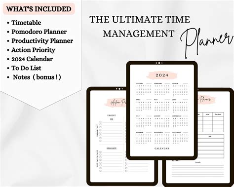 Printable Time Management Planner: Time Tracker Pomodoro - Etsy