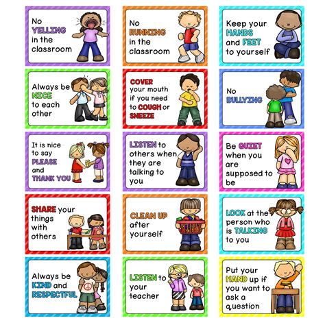 Printable Kindergarten Classroom Rules