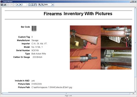 Firearms Inventory Spreadsheet — Db