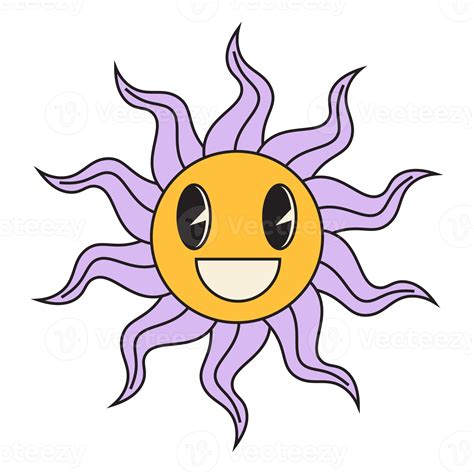 Free Groovy Sun Cartoon Characters Funny Happy Sun With Eyes And Smile