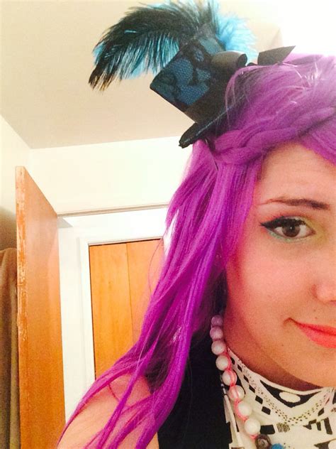 Mad Hatter Style Pink Purple Hair And Halloween Makeup Pink Purple