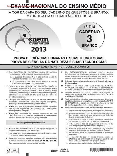 Enem 2013 Prova