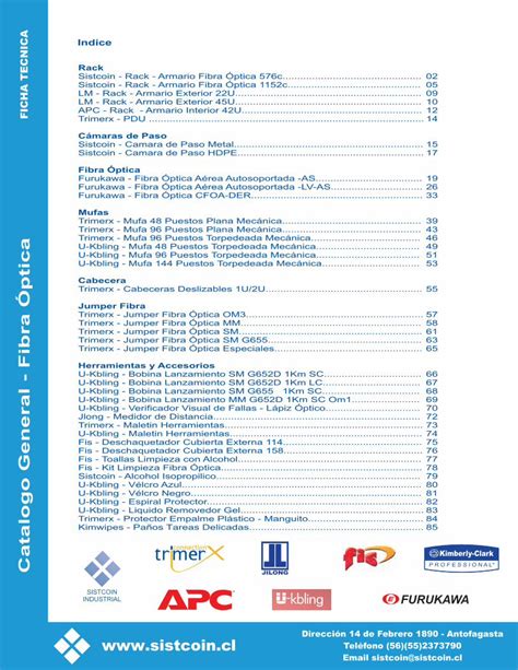 Pdf Catalogo General Fibra Ptica Sistcoin Cl Fibra Optica Pdf