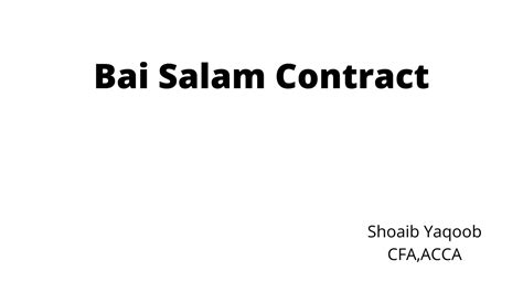 Salam Contract An Exception To Sale Rule Youtube