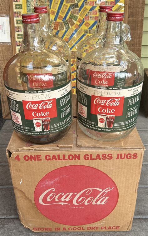 Vtg 1960s 1 Gallon Coca Cola Coke Syrup Glass Jug Bottle Wcap