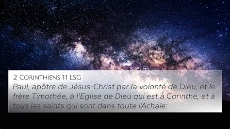 2 Corinthiens 1 1 LSG 4K Wallpaper Paul apôtre de Jésus Christ par