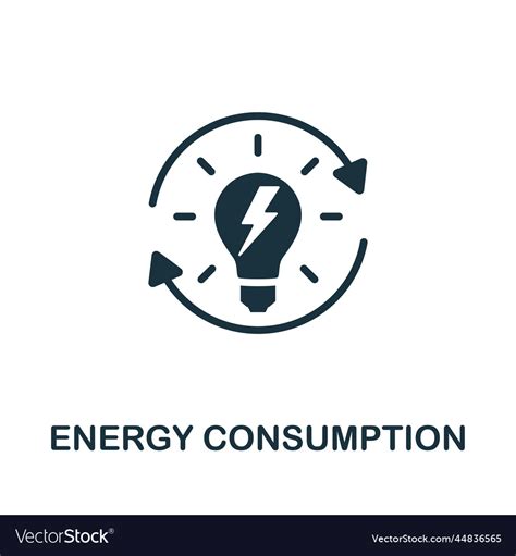 Energy Consumption Icon Monochrome Simple Vector Image