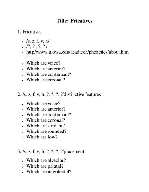 Fricatives