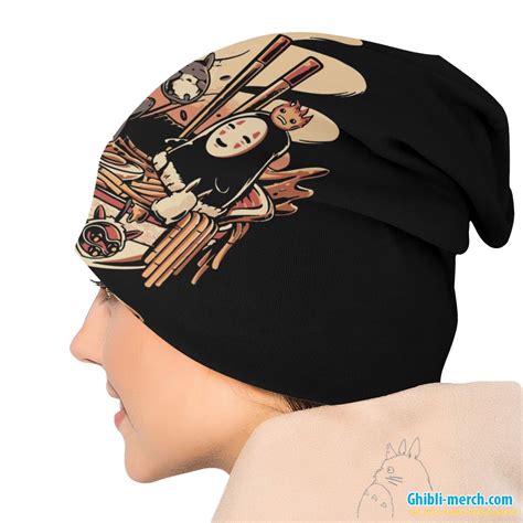 Studio Ghibli Main Characters Eat Ramen Beanie - Ghibli Merch Store ...