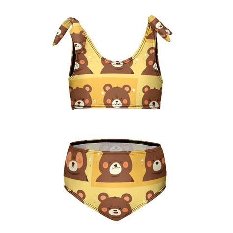 Cartoon Cute Bear Girl S 2 Piece Bikini Set Beach Sport Swimsuit Swimwear 8 10Y130cm Walmart