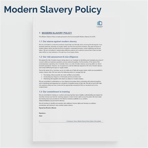 Modern Slavery Policy Template | Dawtek