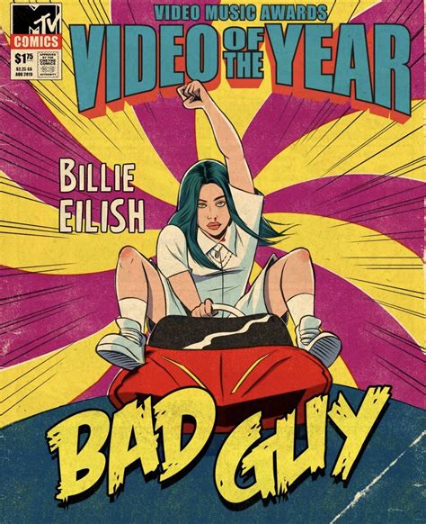 Billie Eilish Bad Guy Retro Poster Picture Collage Wall Vintage Cartoon