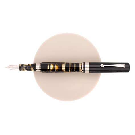 Omas Paragon Black Lucens Rodio Penna Stilografica Celluloide