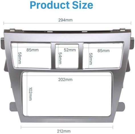 Mhakrl Panel De Fascia De Radio De Coche Plateado Para Toyota Vios